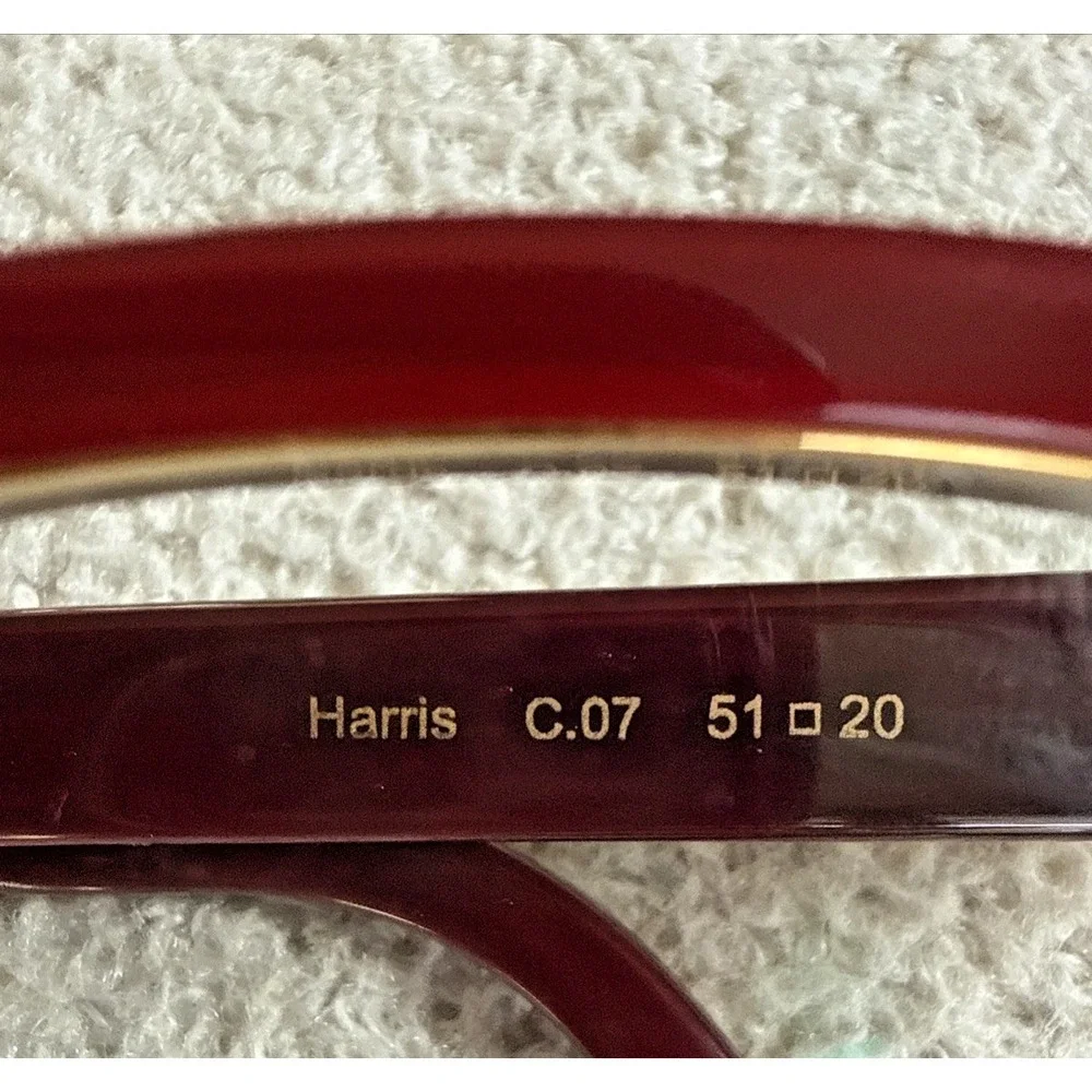 SHAUNS Harris Italian Eyeglasses Burgandy Gold Rim CatEye 51-20 C.07 Frames only
